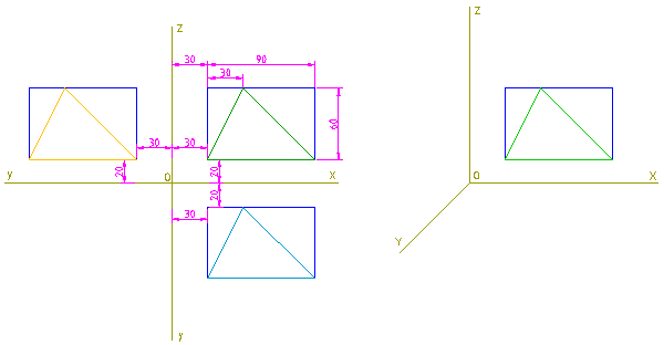 dibujo de triangulo. paso 1