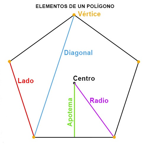 elementos de un polígono regular