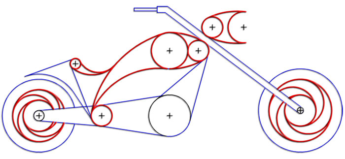 Diseño de una motocicleta mediante tangencias