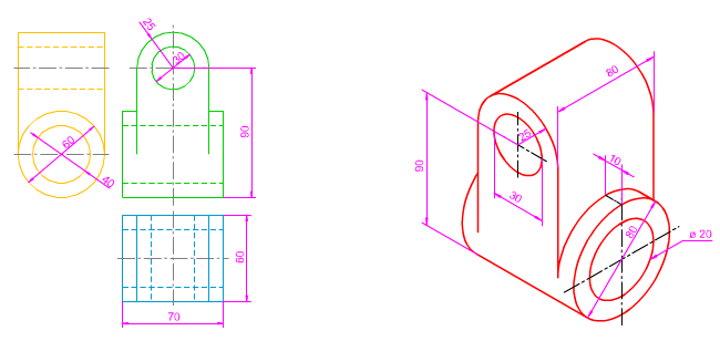 Acotación Axonométrica de una figura