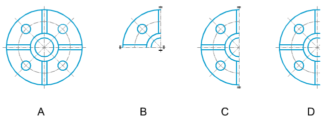 Representación de figuras simétricas